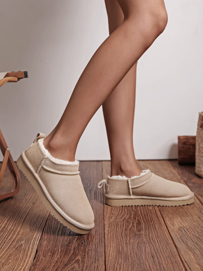 Bottes cuir micro - BEIGE