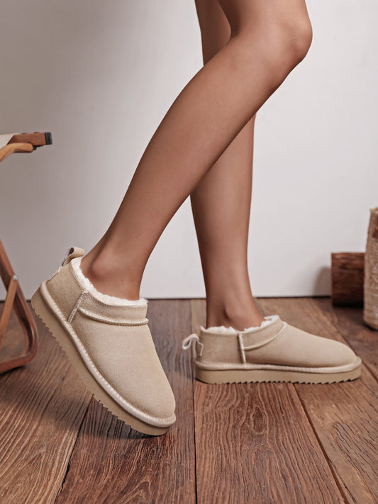 Bottes cuir micro - BEIGE
