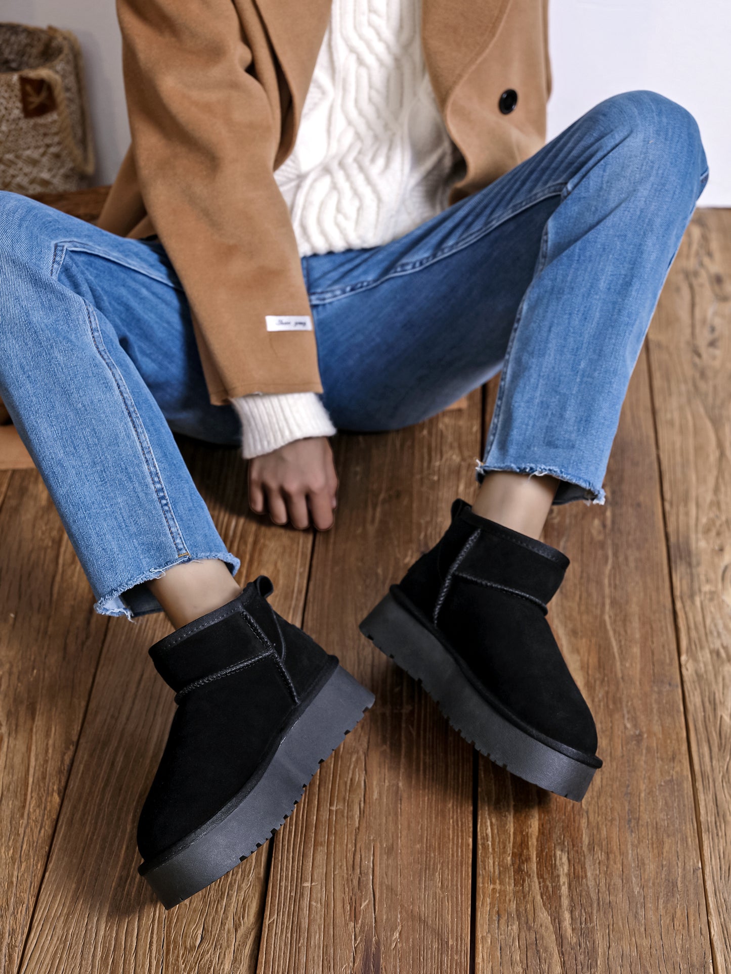 Bottes cuir ultra mini Jenna