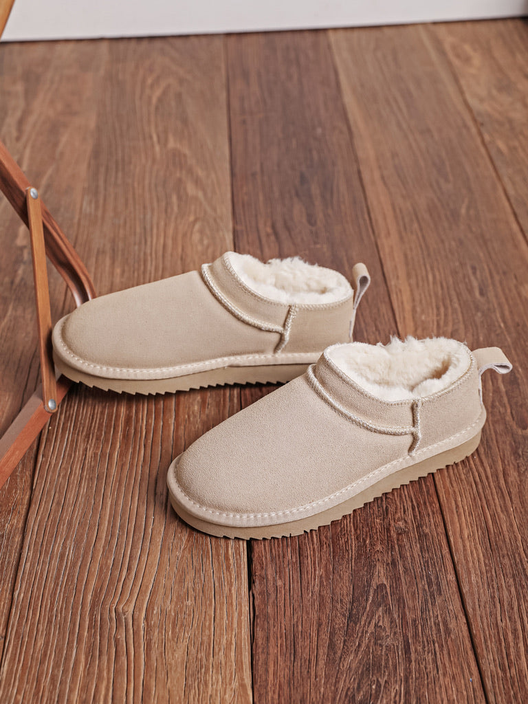 Bottes cuir micro - BEIGE