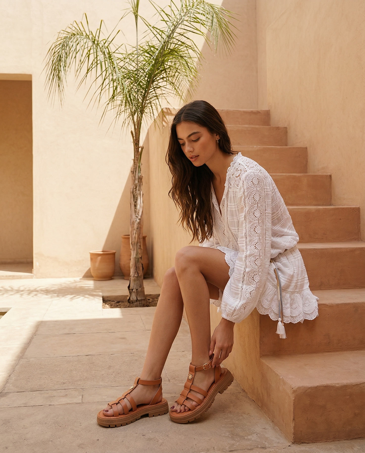 Sandales Gladiateur - CAMEL